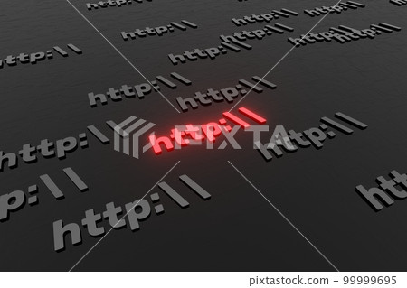 Http symbol sign on black background 3d render. Hypertext transfer protocol secure web 3 99999695