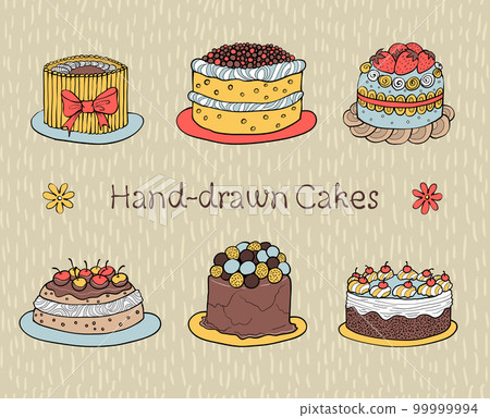 Set of Hand-drawn Cakes 99999994