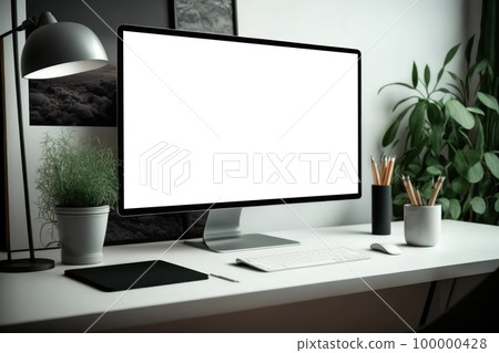 Desktop PC screen, bright desk, transparent PNG Desktop PC screen, bright desk, transparent PNG 100000428