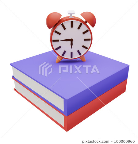 3d render clock with back to school concept 3d render clock with back to school concept 100000960
