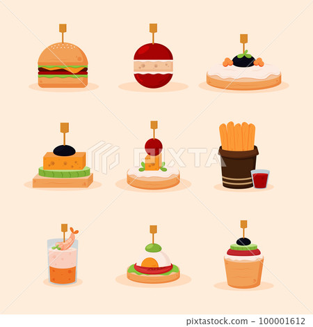 Party Canape Appetizing Finger Food Illustration Party Canape Appetizing Finger Food Illustration 100001612