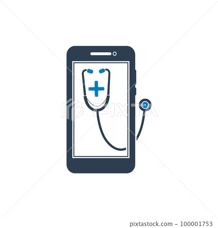 Online medical help icon. Flat style vector EPS. 100001753