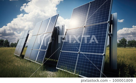 solar panels, solar power plant. Alternative source of electricity. Solar farm. 100001809