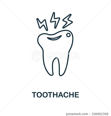 Toothache line icon. Outline element sign from body ache collection. Toothache icon sign for web design, infographics and more. Toothache line icon. Outline element sign from body ache collection. Toothache icon sign for web design, infographics and more. 100002308