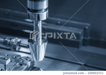 Close up operation of the sinker EDM machine. Close up operation of the sinker EDM machine. 100002551