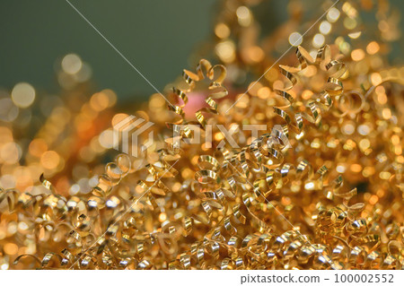 Close-up scene of  brass materials scrap from turning process. 100002552