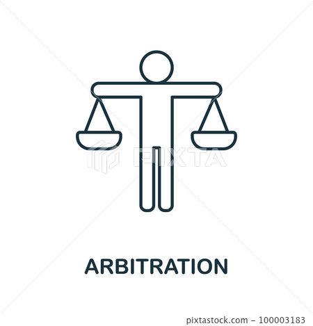 Arbitration line icon. Monochrome simple Arbitration outline icon for templates, web design and infographics Arbitration line icon. Monochrome simple Arbitration outline icon for templates, web design and infographics 100003183