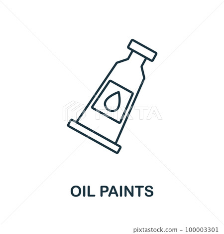 Oil Paints line icon. Monochrome simple Oil Paints outline icon for templates, web design and infographics 100003301