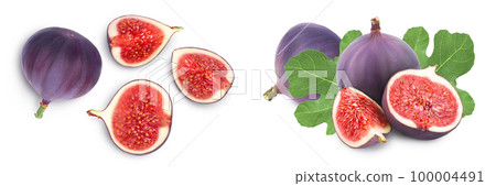 fig fruits isolated on white background . Top view. Flat lay 100004491