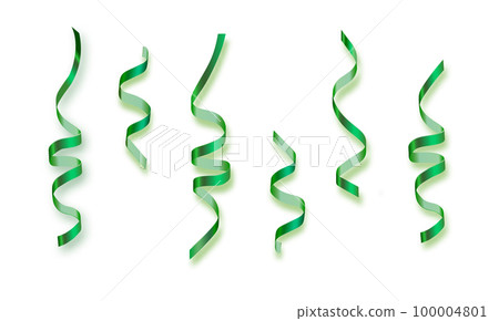 Element of colorful ribbon for celebration or party art work, vector art isolated on white. 100004801