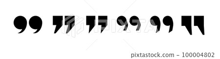 Quotes icon set. Quotation mark black symbols. vector Quotes icon set. Quotation mark black symbols. vector 100004802
