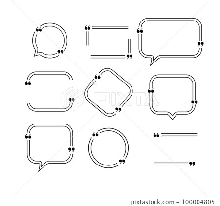 Quote box frames set isolated. Bubble speech comment message reference borders quotation. Vector Quote box frames set isolated. Bubble speech comment message reference borders quotation. Vector 100004805