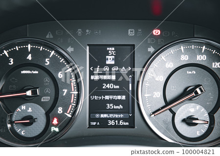 車內和停車時的車速表 100004821