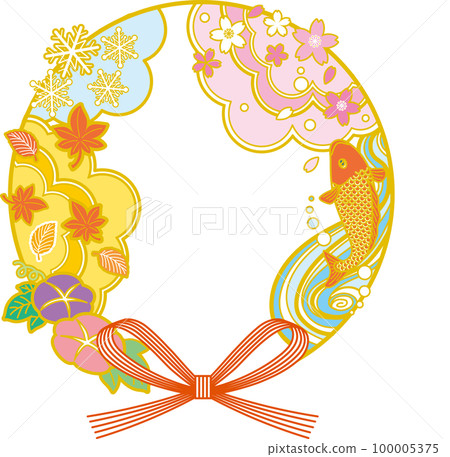 Seasonal celebration emblem_color_golden frame 100005375