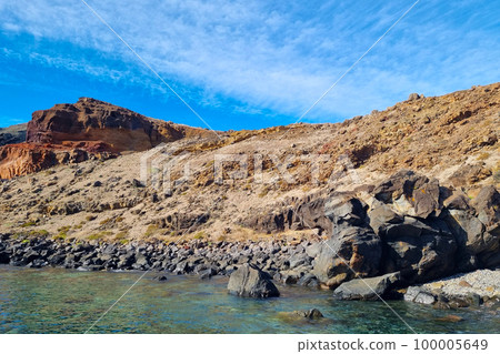 The bright slopes of the island are of volcanic rock. The bright slopes of the island are of volcanic rock. 100005649