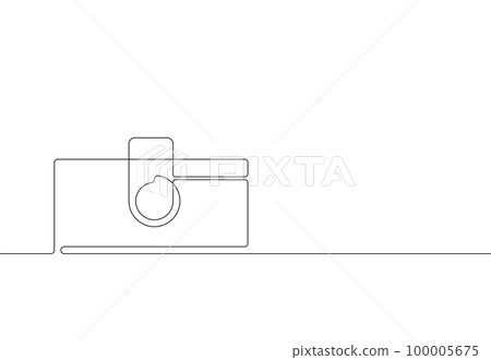 Continuous line drawing of photo camera. Vector illustration Continuous line drawing of photo camera. Vector illustration 100005675