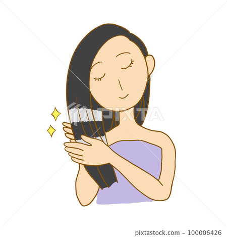 一個長著黑頭髮的女人正在接受治療 一個長著黑頭髮的女人正在接受治療 100006426