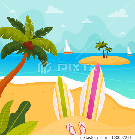 Hello Summer card. Vector illustration concept. Hello Summer card. Vector illustration concept. 100007231