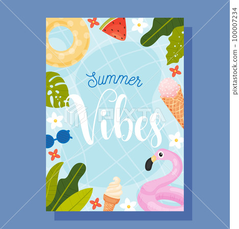 Summer Vibes flyer card. Vector illustration concept. Summer Vibes flyer card. Vector illustration concept. 100007234