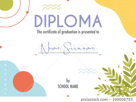 Diploma certificate concept template Diploma certificate concept template 100008783