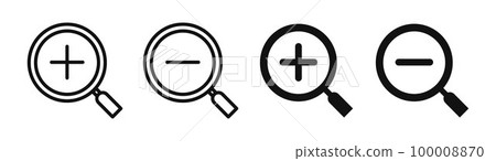 zoom in out icon magnifying glass symbol 100008870
