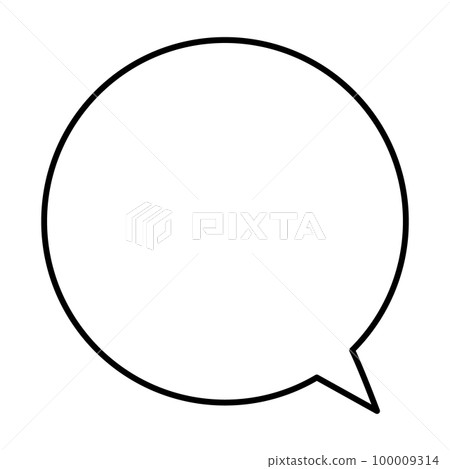 Simple and easy-to-use monochrome speech bubble 100009314