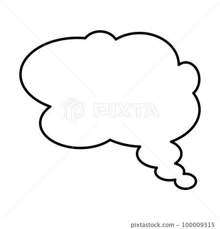 Simple and easy-to-use monochrome speech bubble 100009315