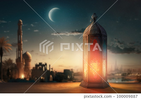 Ornamental Arabic lantern Ornamental Arabic lantern 100009887