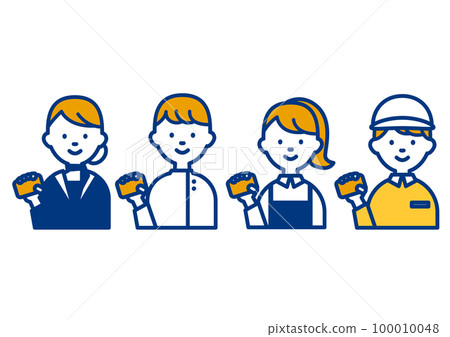 帶卡的簡單職業插畫 100010048