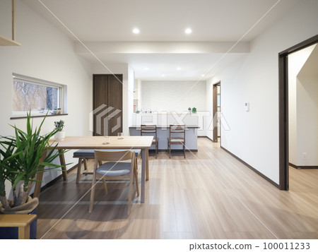 Living dining room with white cloth 100011233