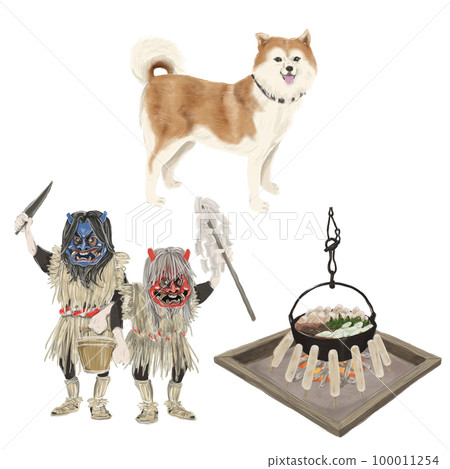 Akita specialty illustration set 100011254