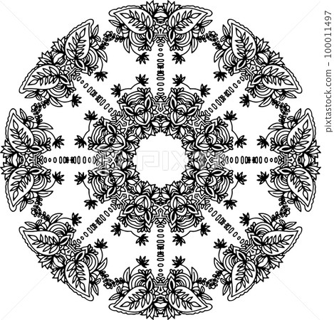 Ornament black mandala. 100011497