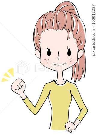 Illustration of a motivated woman Illustration of a motivated woman 100012287