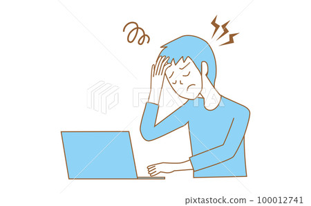 Headache male remote work working adult sick Headache male remote work working adult sick 100012741