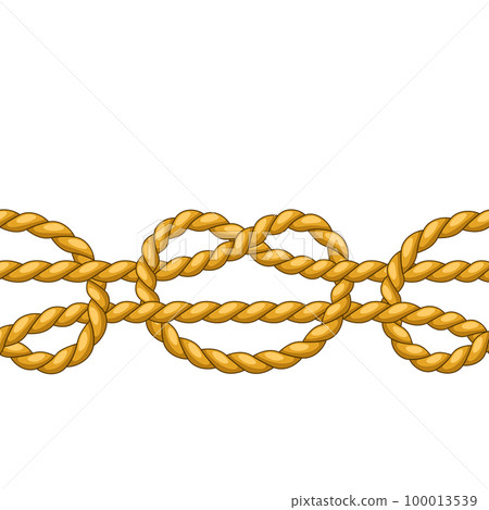 Seamless pattern with jute rope knots. Nautical, fishing and decorative nodes. Seamless pattern with jute rope knots. Nautical, fishing and decorative nodes. 100013539