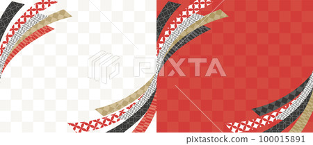 Japanese style ribbon frame red and white 100015891