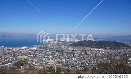 青野山展望台的城市景觀和風景[香川縣鮎田郡宇多津町] 100016563