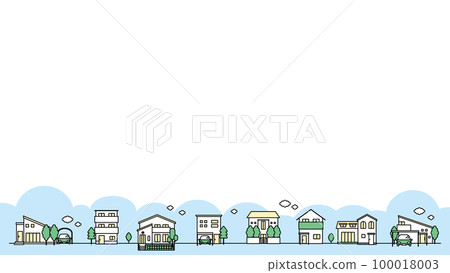 Building icon illustration set B (summer) 100018003