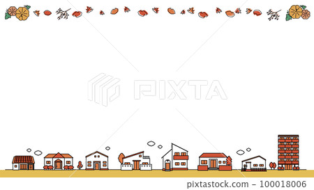 Building icon illustration set C (autumn) 100018006