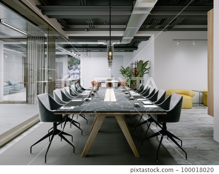 Office space with a large table for conferences and negotiations with clients. 100018020