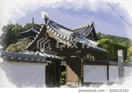 奈良縣葛城市水彩風格的當馬寺辦公室 奈良縣葛城市水彩風格的當馬寺辦公室 100018162