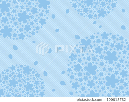 A collection of cherry blossoms and a silhouette of petals Illustration of a diagonal stripe pattern background (light blue) A collection of cherry blossoms and a silhouette of petals Illustration of a diagonal stripe pattern background (light blue) 100018782