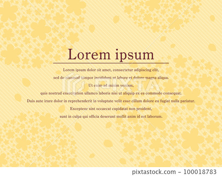 A collection of cherry blossoms and a silhouette of petals Illustration of a diagonal stripe pattern background (yellow) A collection of cherry blossoms and a silhouette of petals Illustration of a diagonal stripe pattern background (yellow) 100018783