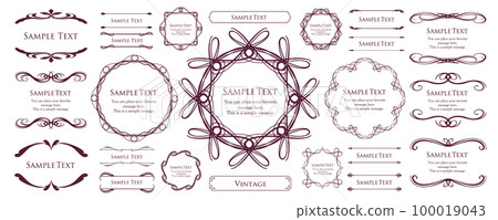 elegant frame. design template. A set of gorgeous frames. elegant frame. design template. A set of gorgeous frames. 100019043