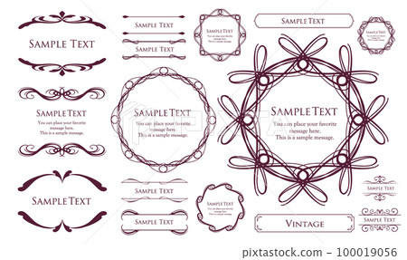 elegant frame. design template. A set of gorgeous frames. elegant frame. design template. A set of gorgeous frames. 100019056