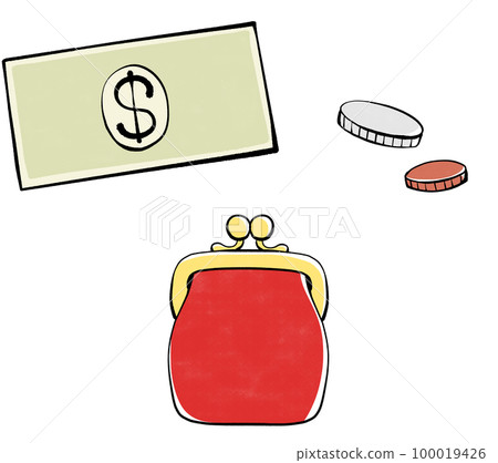 Illustration material of money and wallet Illustration material of money and wallet 100019426