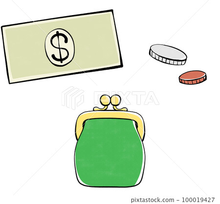 Illustration material of money and wallet Illustration material of money and wallet 100019427