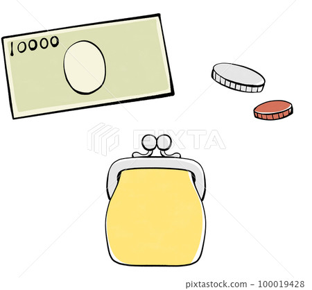 Illustration material of money and wallet Illustration material of money and wallet 100019428