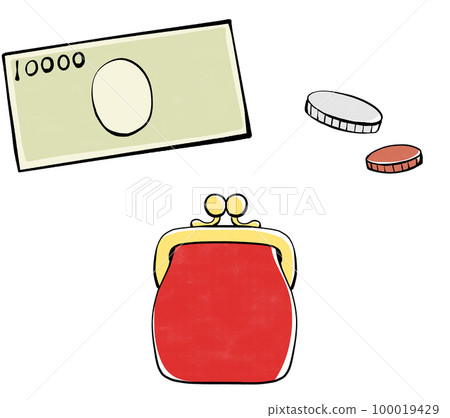 Illustration material of money and wallet Illustration material of money and wallet 100019429