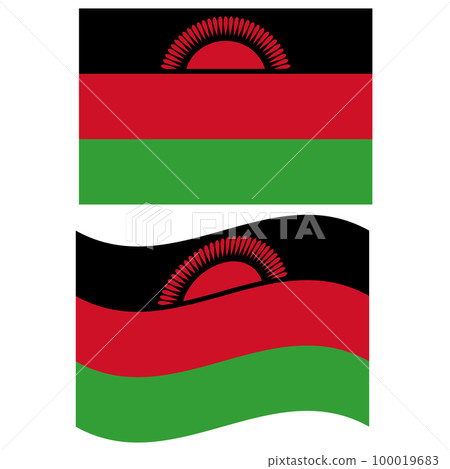 Waving flag of Malawi. Malawi flag on white background. flat style. 100019683